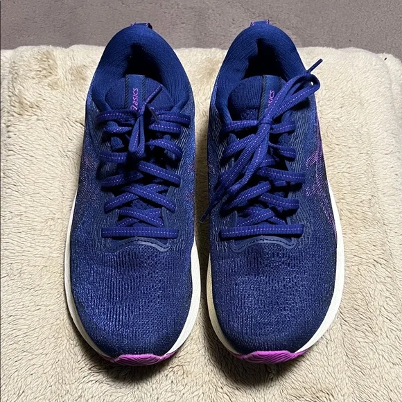 Asics Women's Sneakers - Navy and Purple - Picture 2 of 8